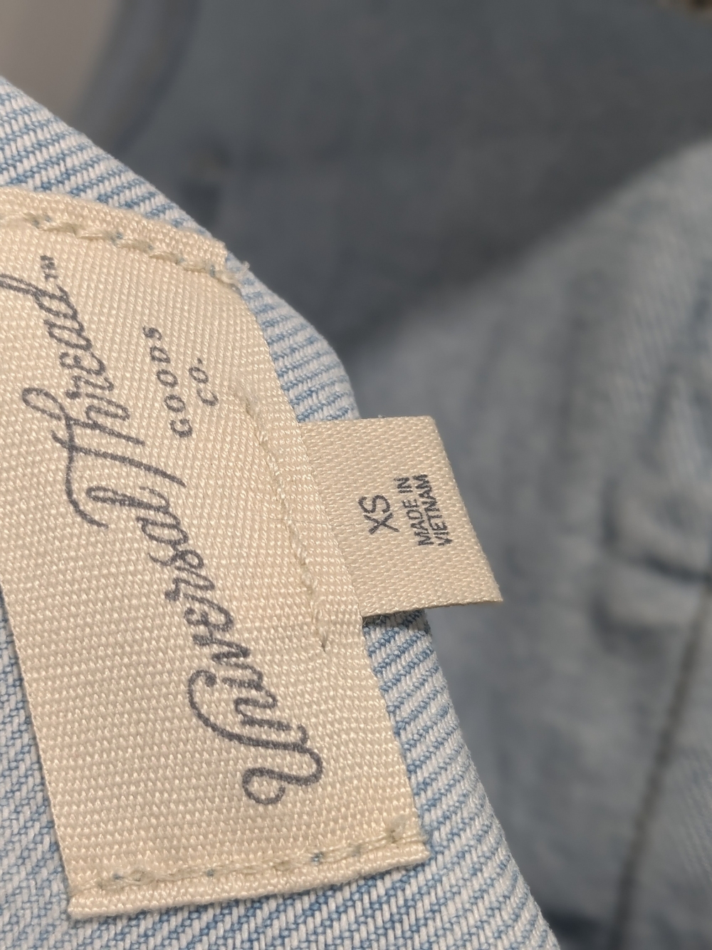 Light Wash Denim Tank Dress with Chest Pocket - Picture 5 of 7